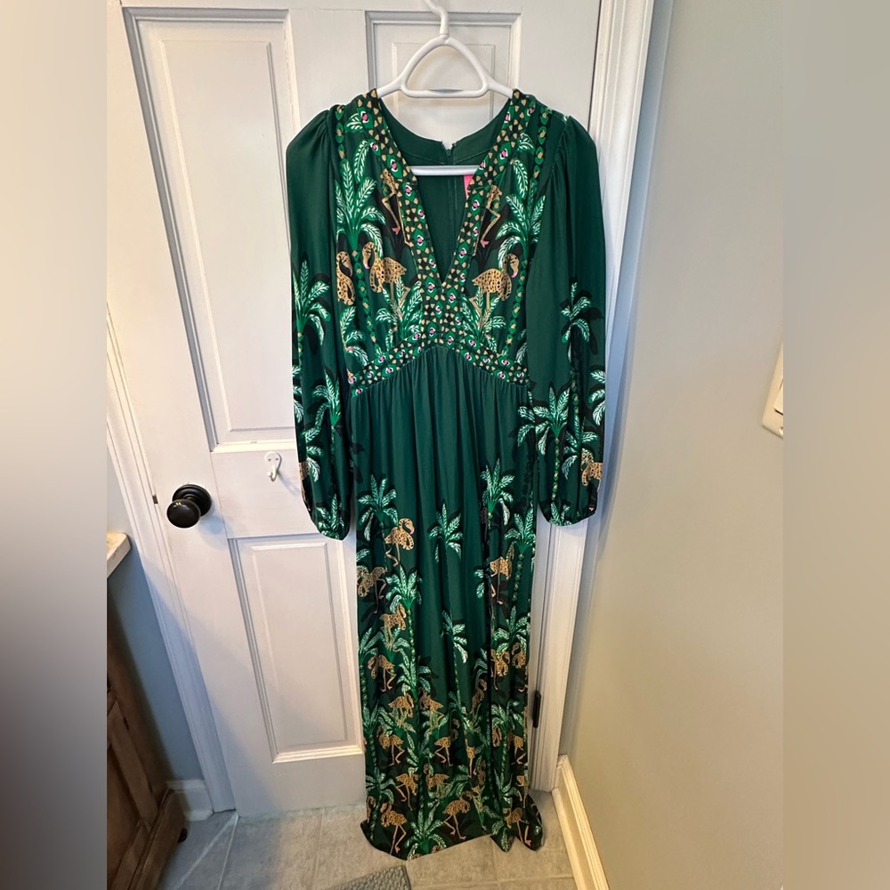 Lilly Pulitzer flamingo maxi dress. Size 2
